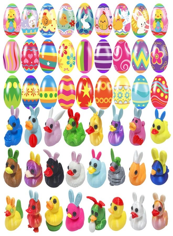 Cherislpy 24 Pcs Easter Eggs with 3D Print Easter Ducks Prefilled Easter Eggs with Toys Inside for Kids Girls Boys Easter Basket Stuffers Party Favors Gifts Easter Egg Hunt - Image 1